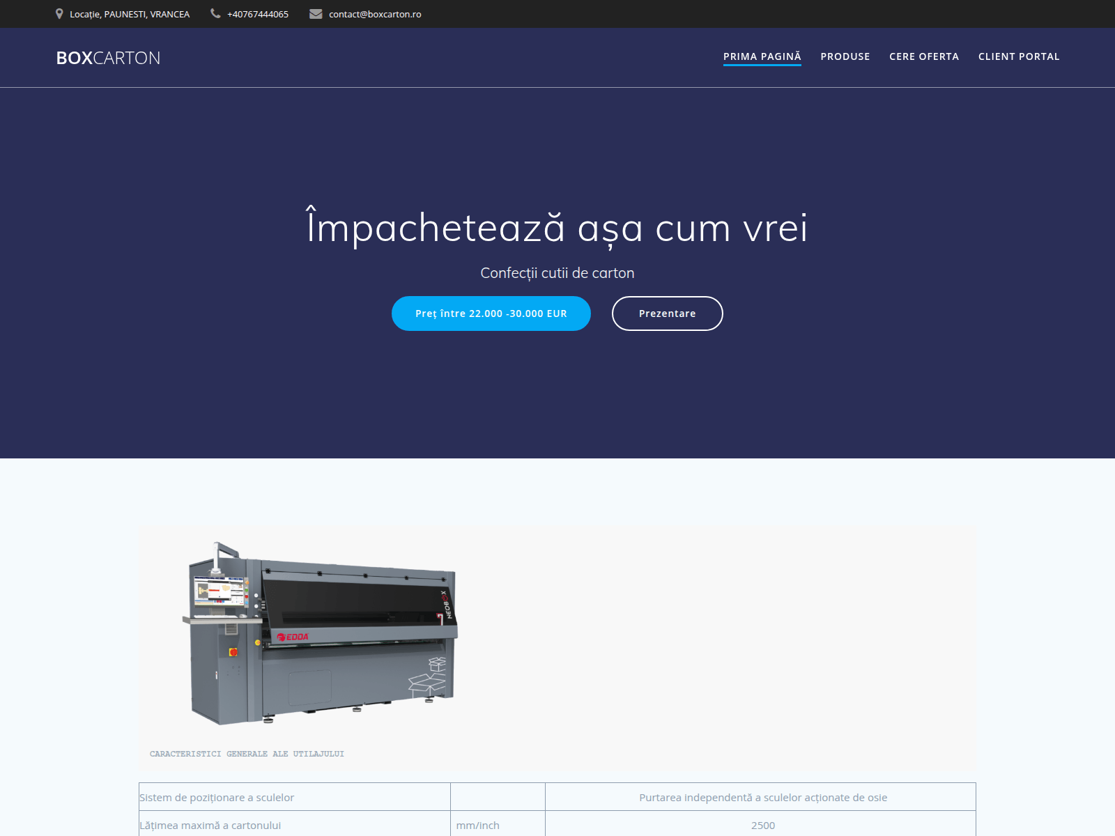 Screenshot of mail.boxcarton.ro