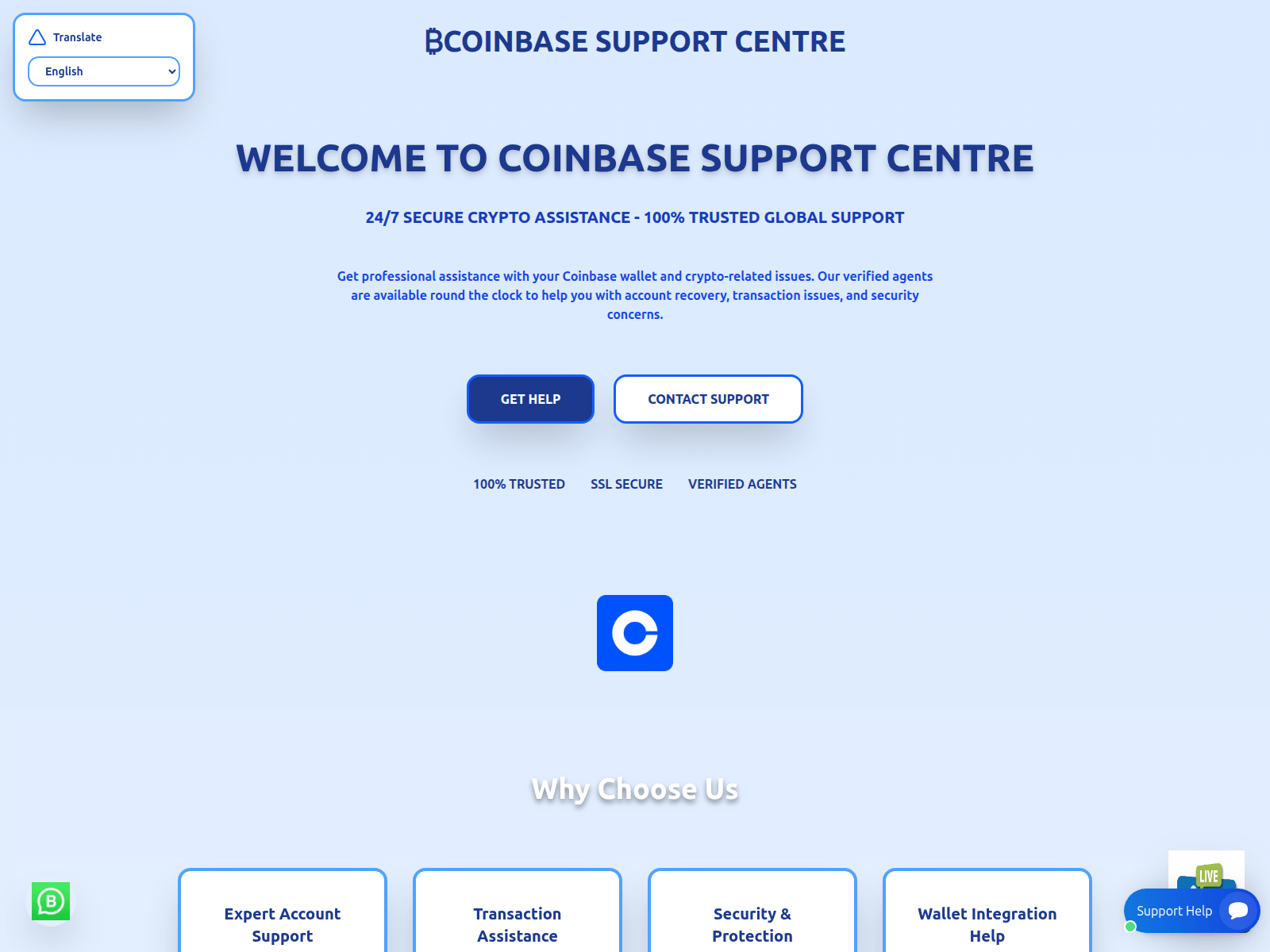 Screenshot of cryptosupportwebs.space