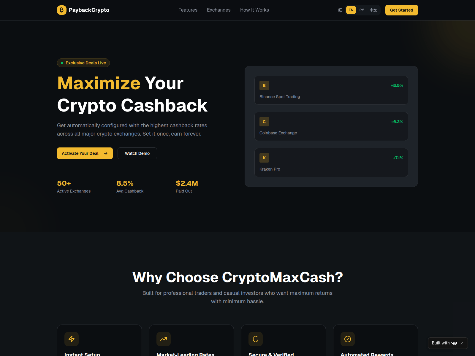 Screenshot of paybackcrypto.com