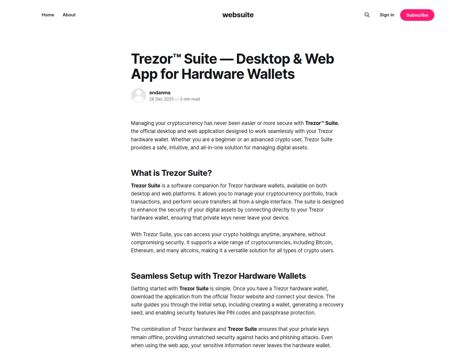 Screenshot of websuite.ghost.io