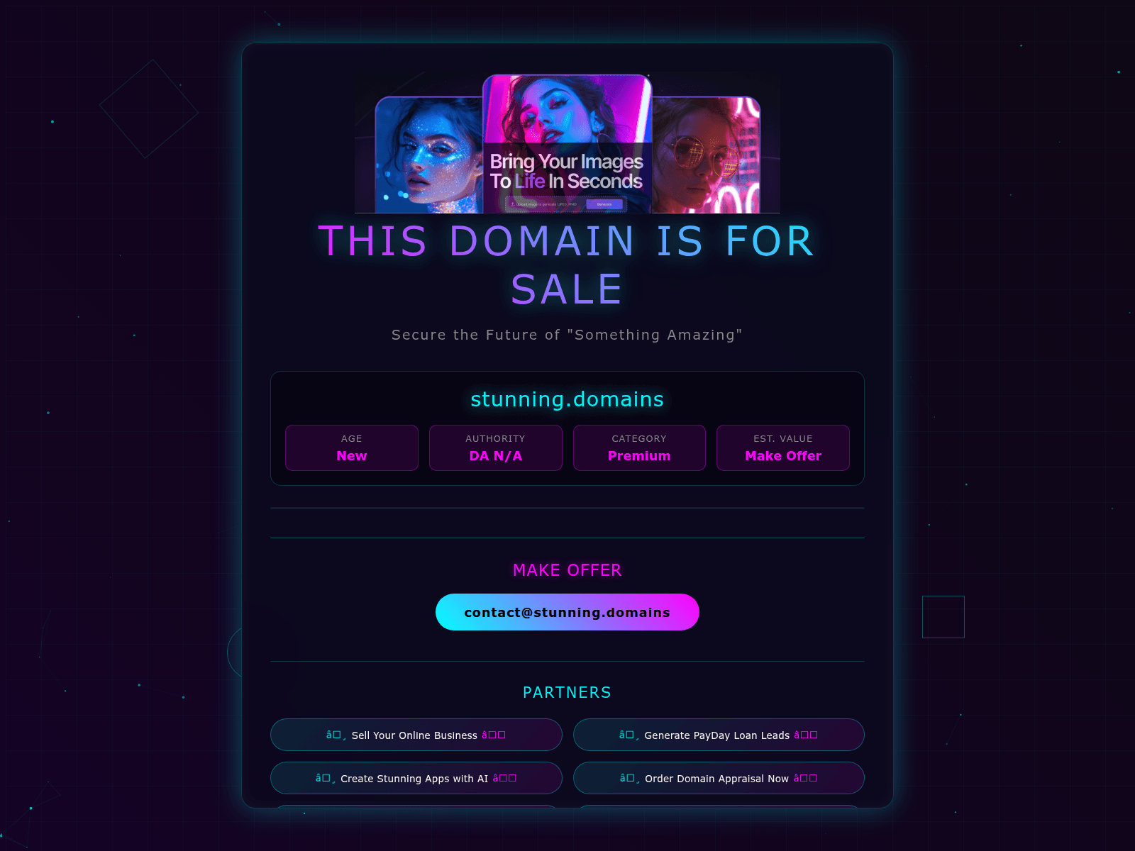 Screenshot of stunning.domains