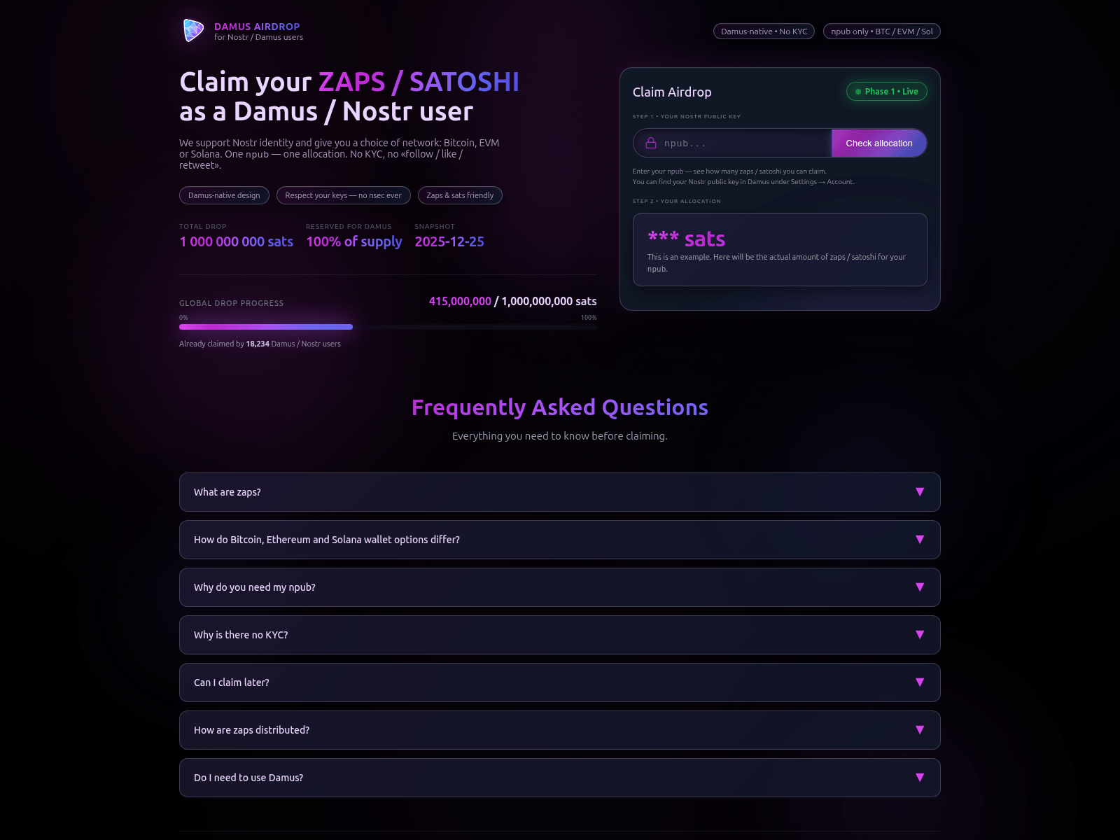 Screenshot of damus.network
