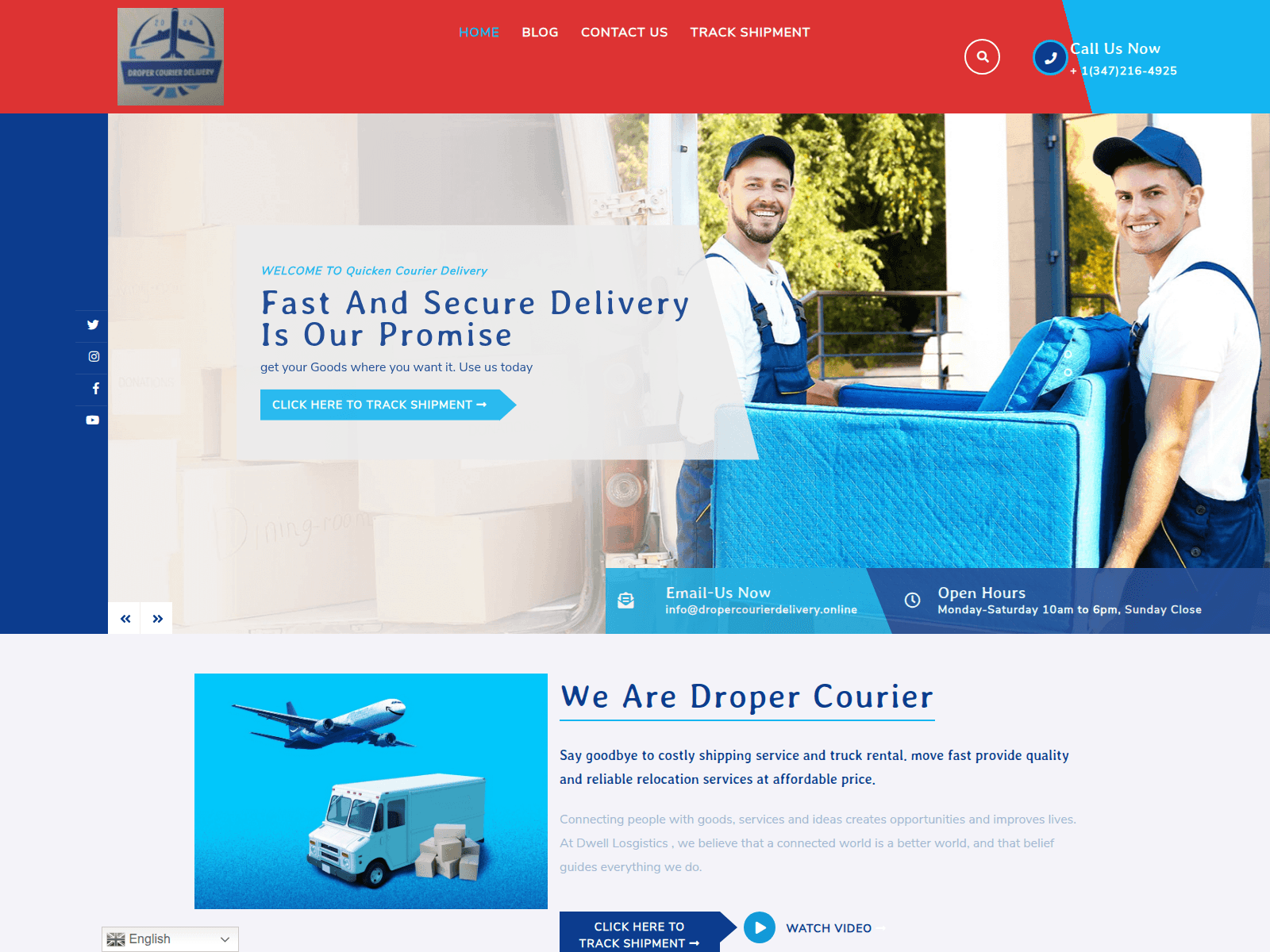 Screenshot of dropercourierdelivery.online