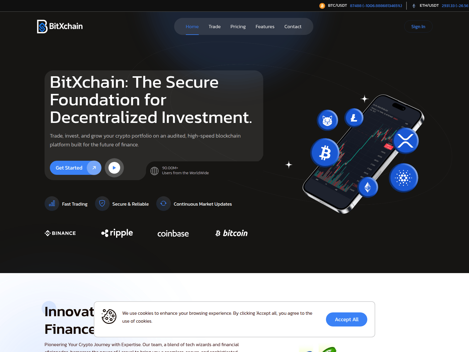 Screenshot of bitxchain.uk