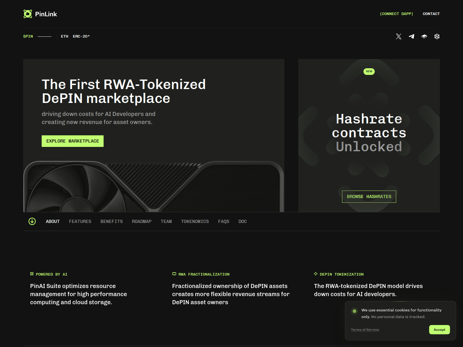 Screenshot of pinlink.ai