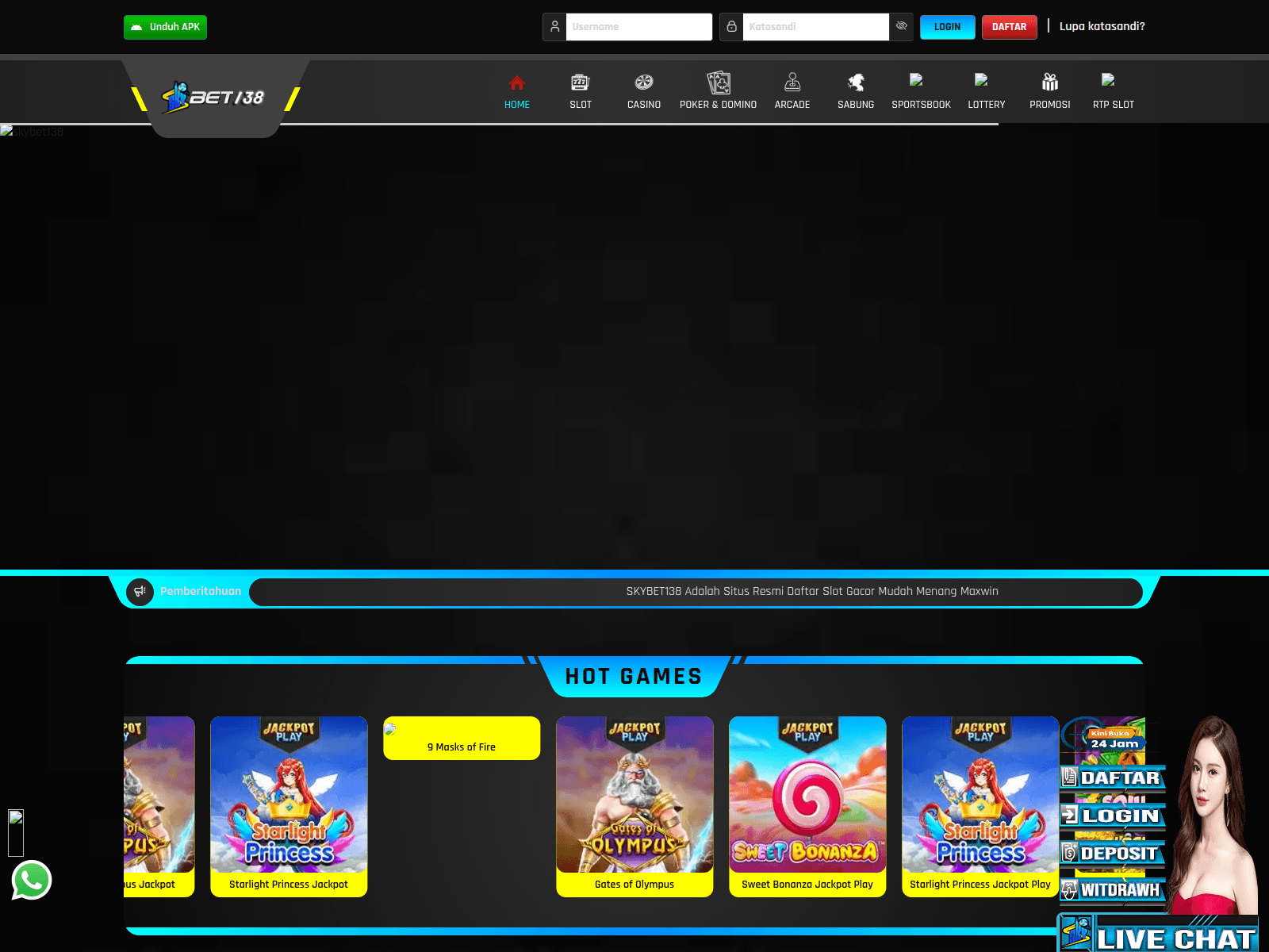 Screenshot of linkskybet138.shop
