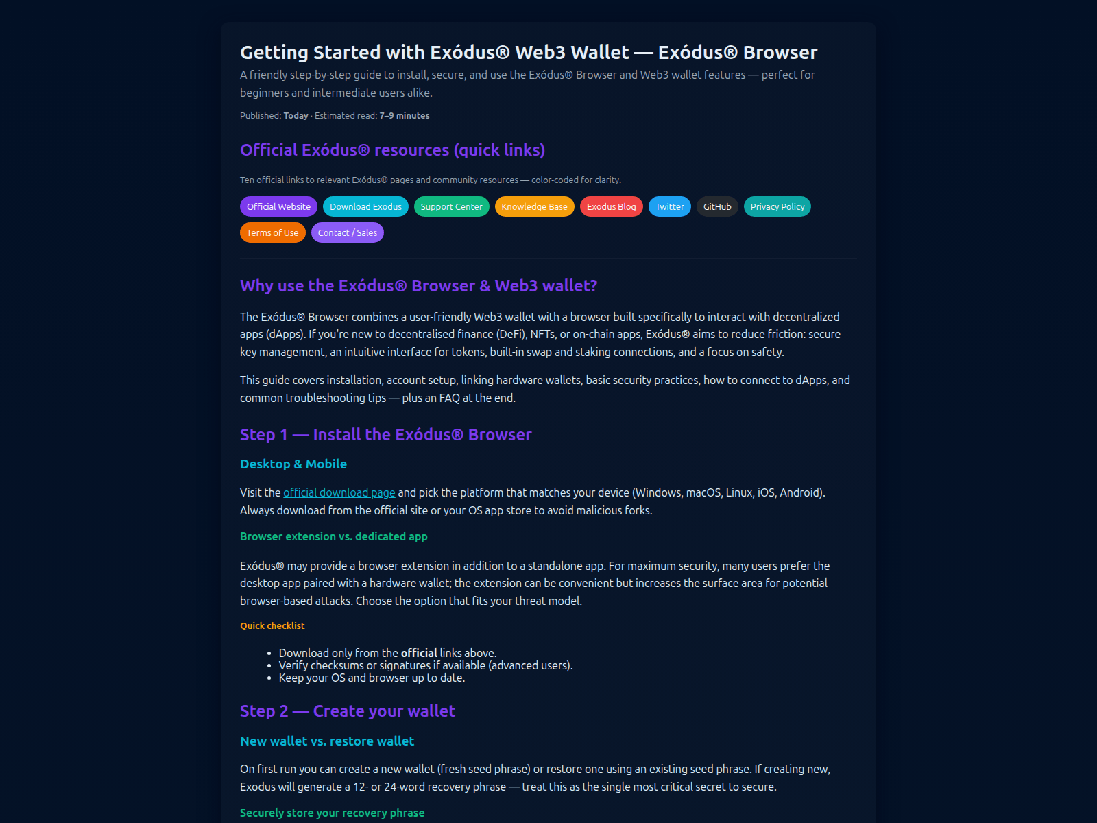 Screenshot of start-exodus-io.pages.dev