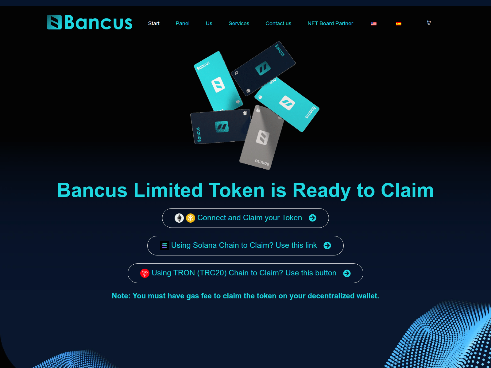 Screenshot of bancustokenclaiming.com