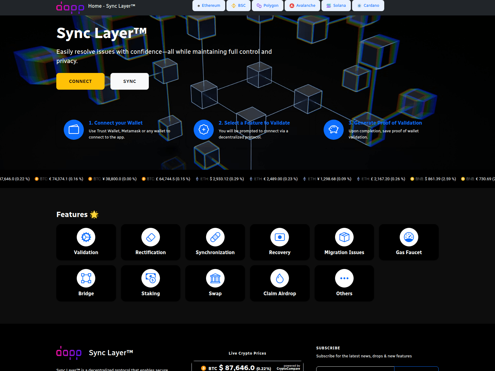 Screenshot of synclayer.org