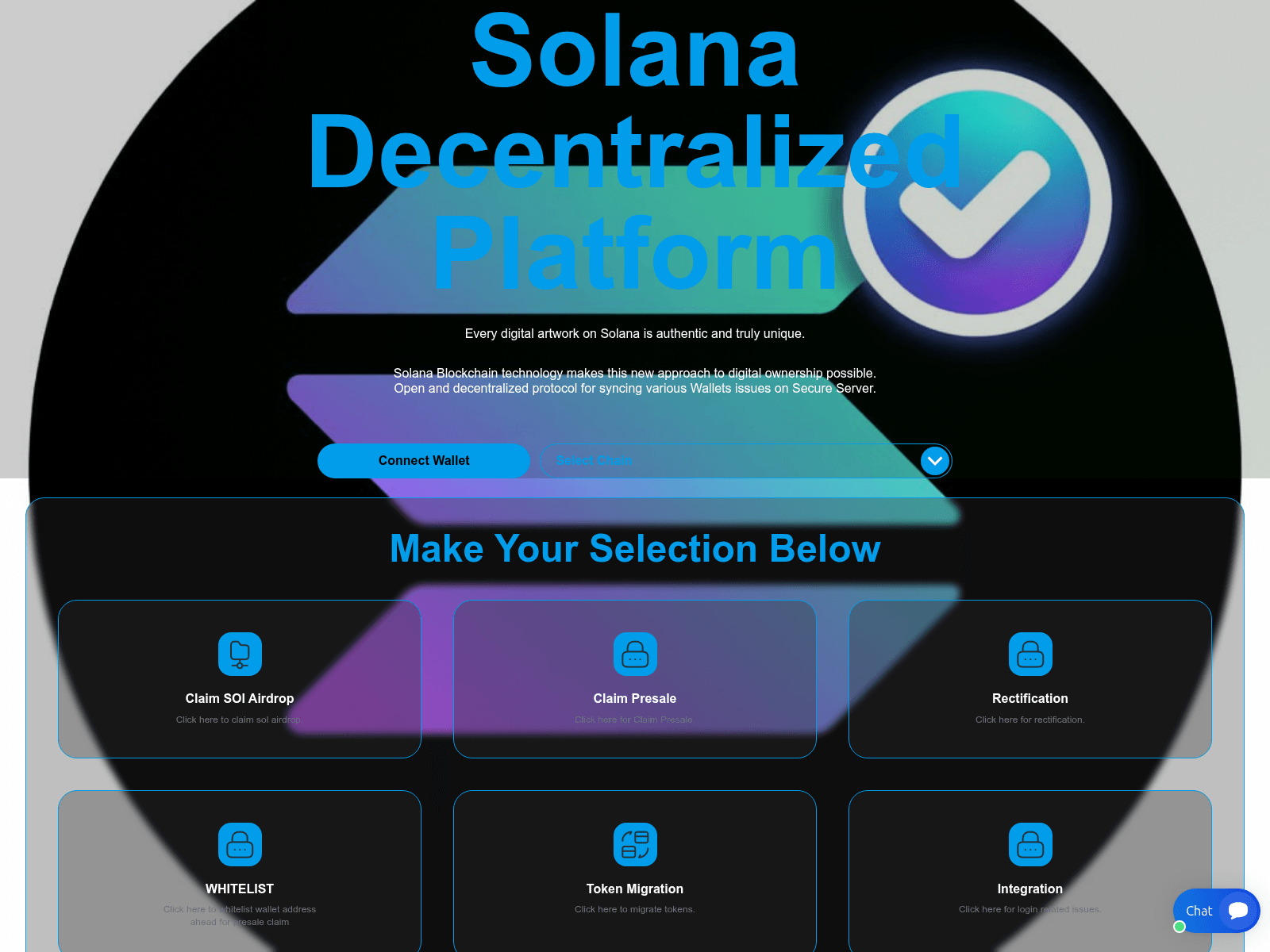 Screenshot of soldecentralized.space