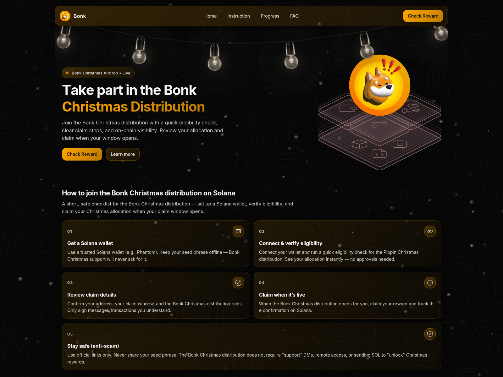 Screenshot of bonk-2025.fun/claim