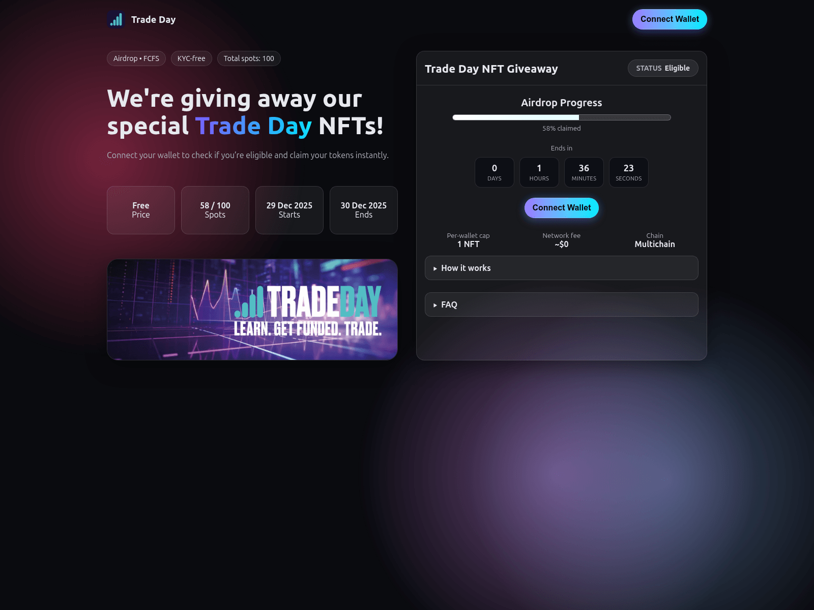 Screenshot of tradedays.xyz