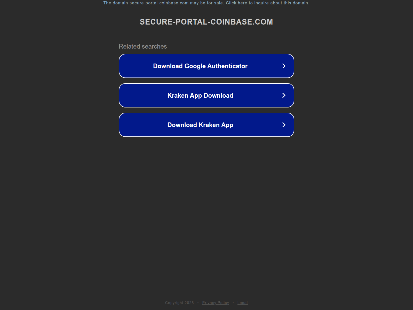 Screenshot of ww25.comcomww25.secure-portal-coinbase.com