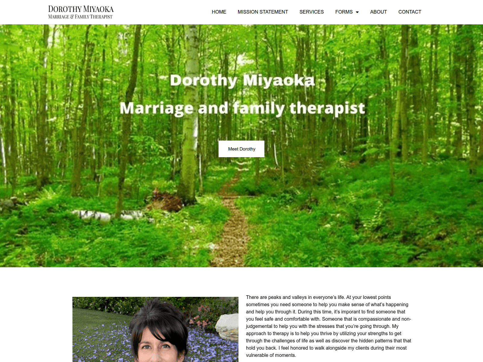 Screenshot of dorothymiyaoka.com
