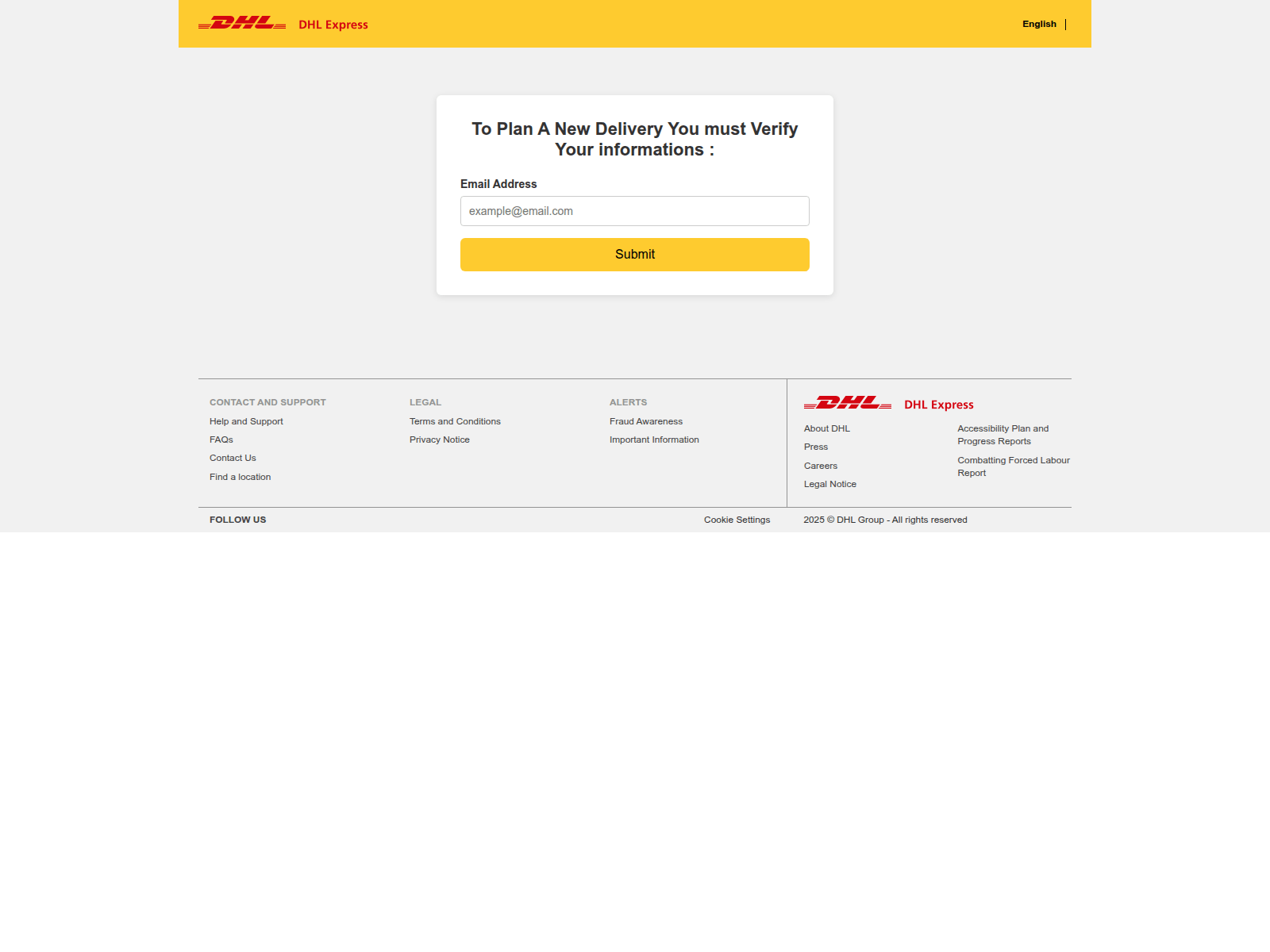 Screenshot of dhlcanada.com