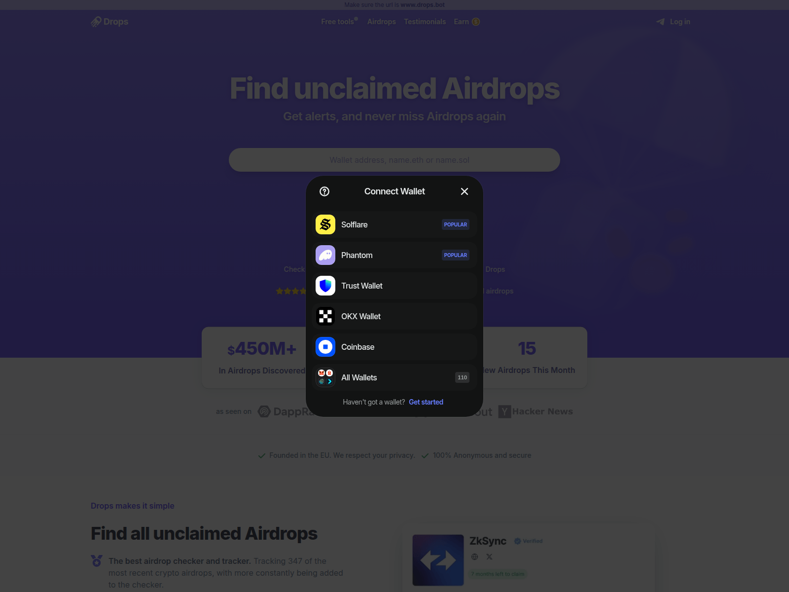 Screenshot of dropsbot.lol