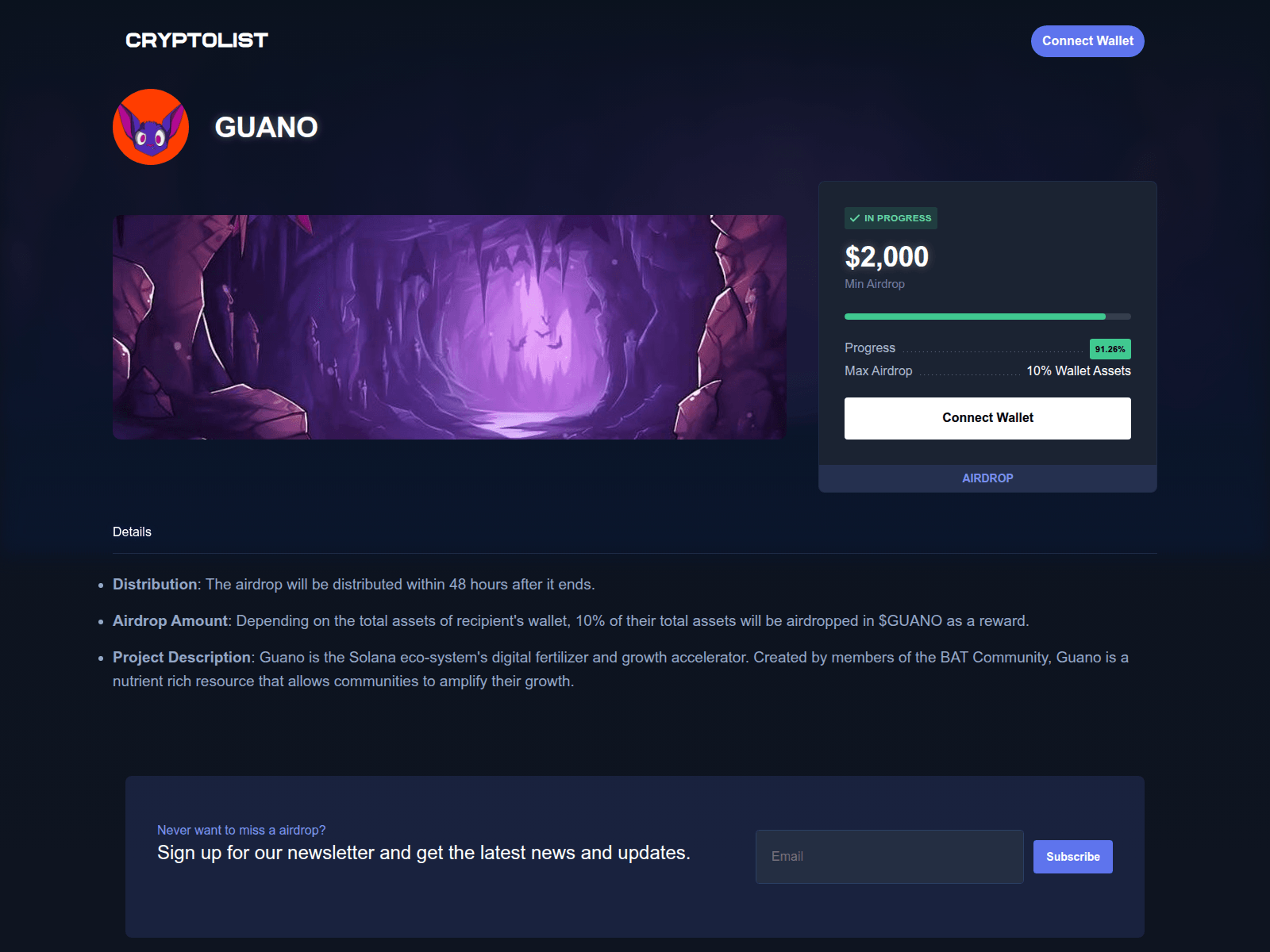 Screenshot of guano.entrance-cryptolist.com
