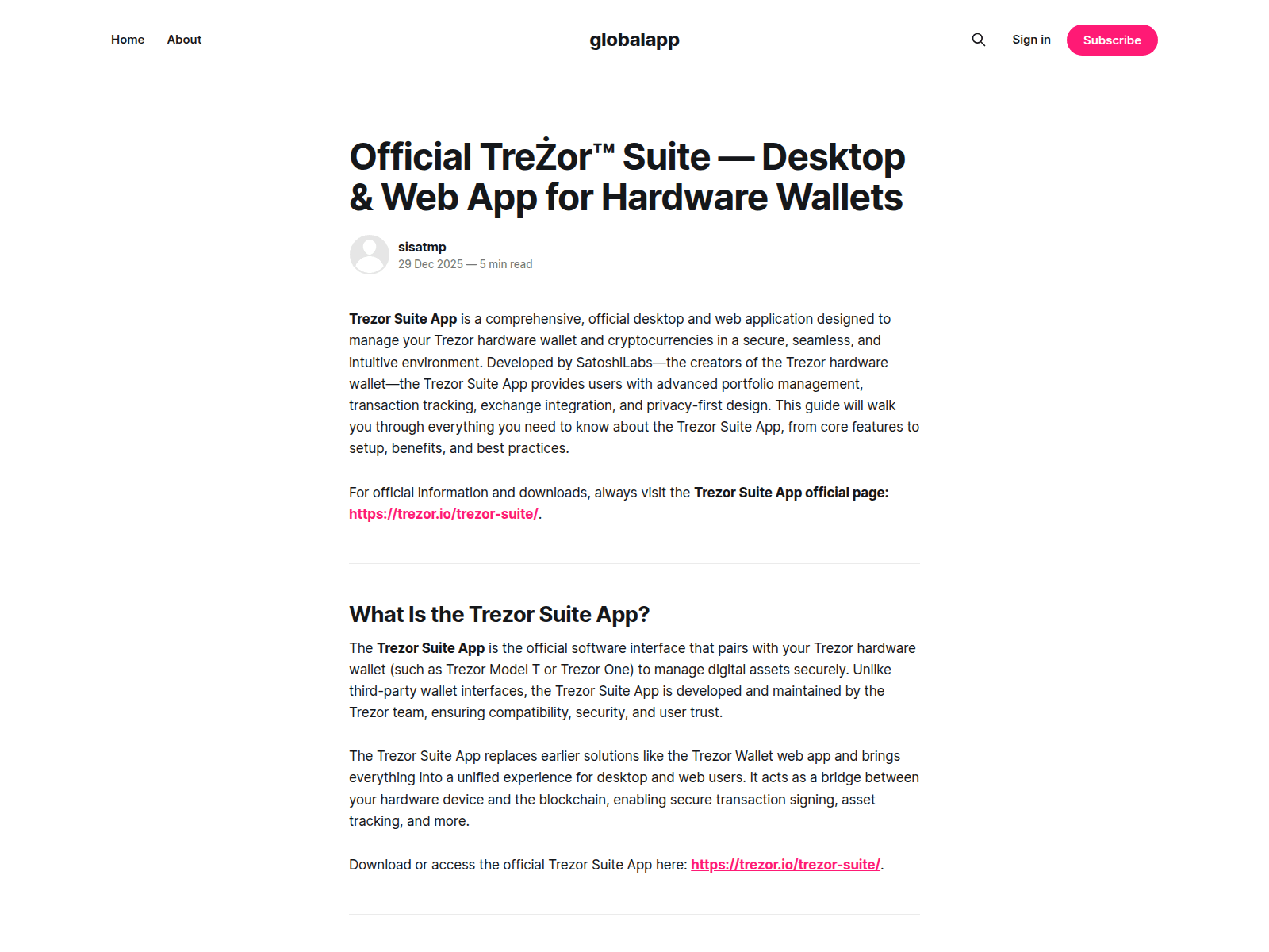 Screenshot of globalapp.ghost.io