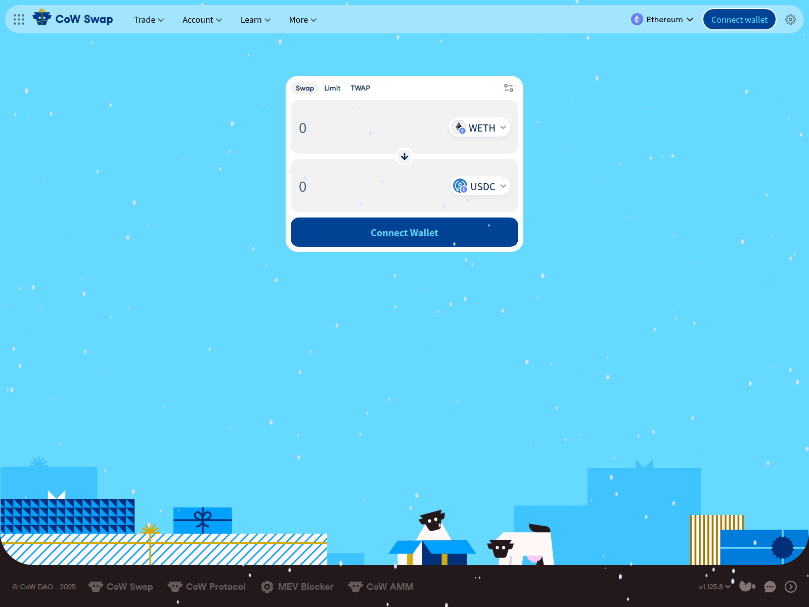 Screenshot of cowswap.org