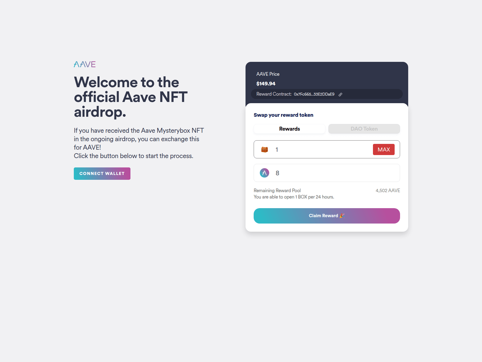 Screenshot of aaveconnect.pages.dev