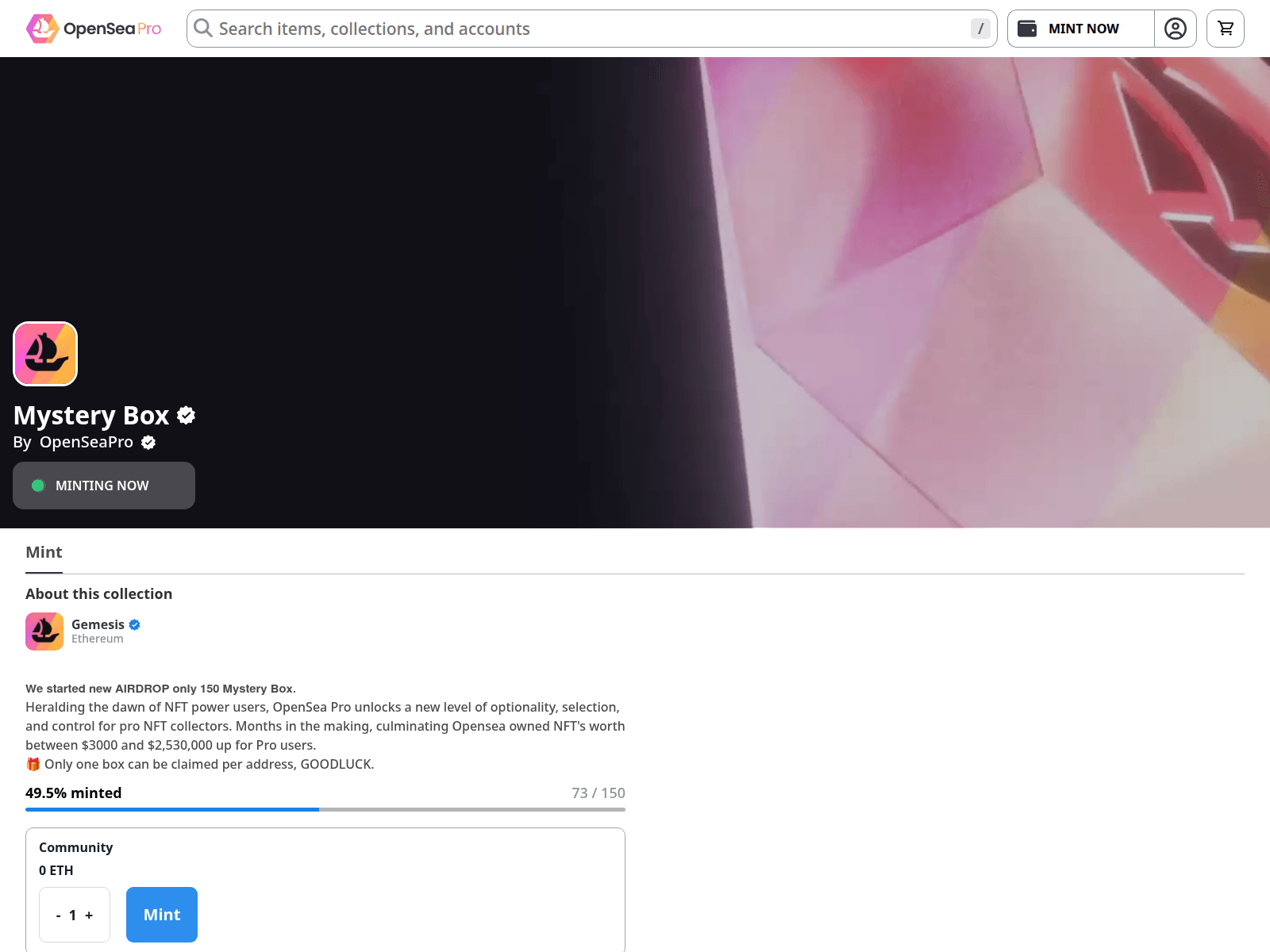 Screenshot of nft-luckybox-04.vercel.app