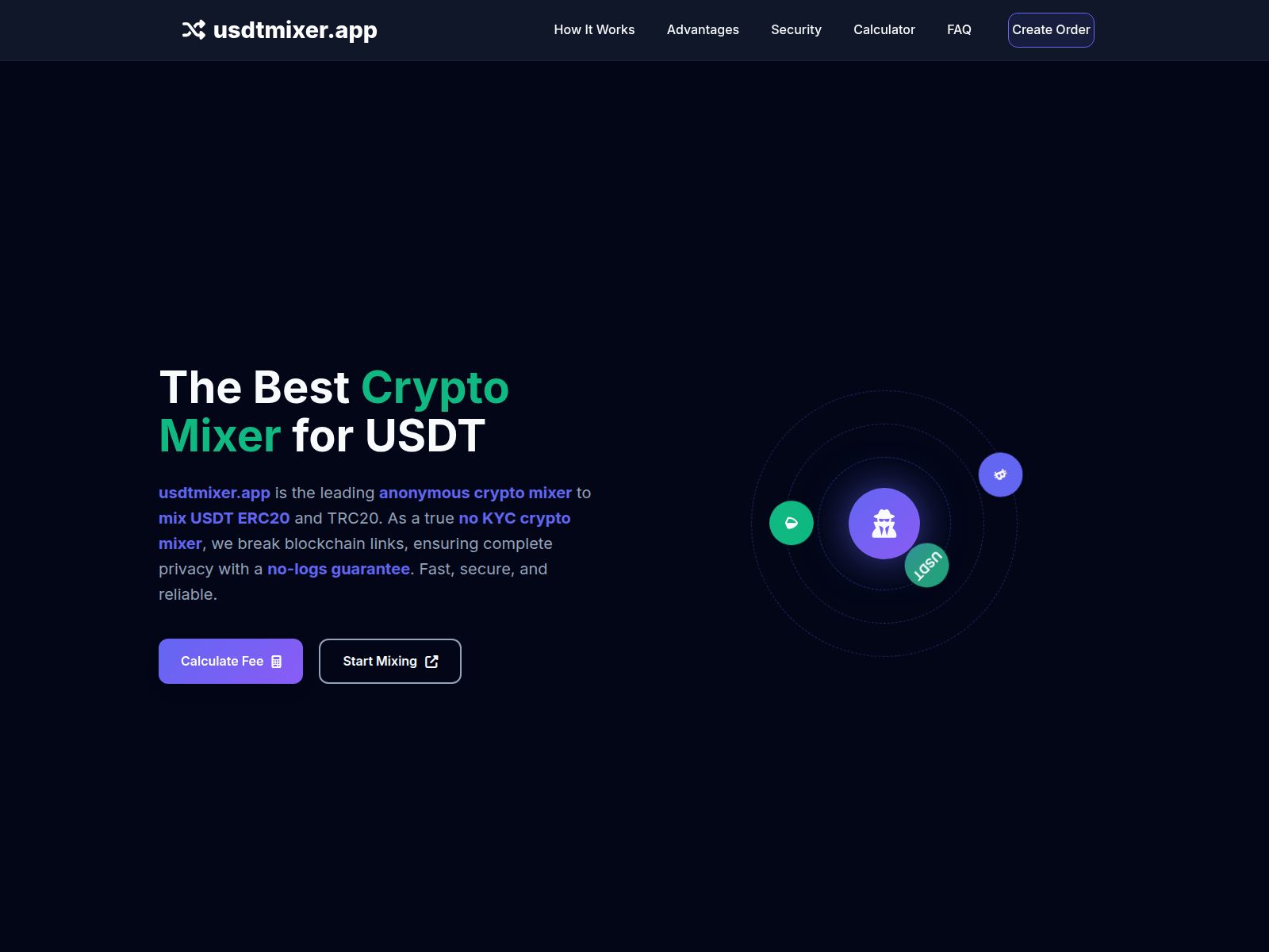 Screenshot of 1usdtmixer.com