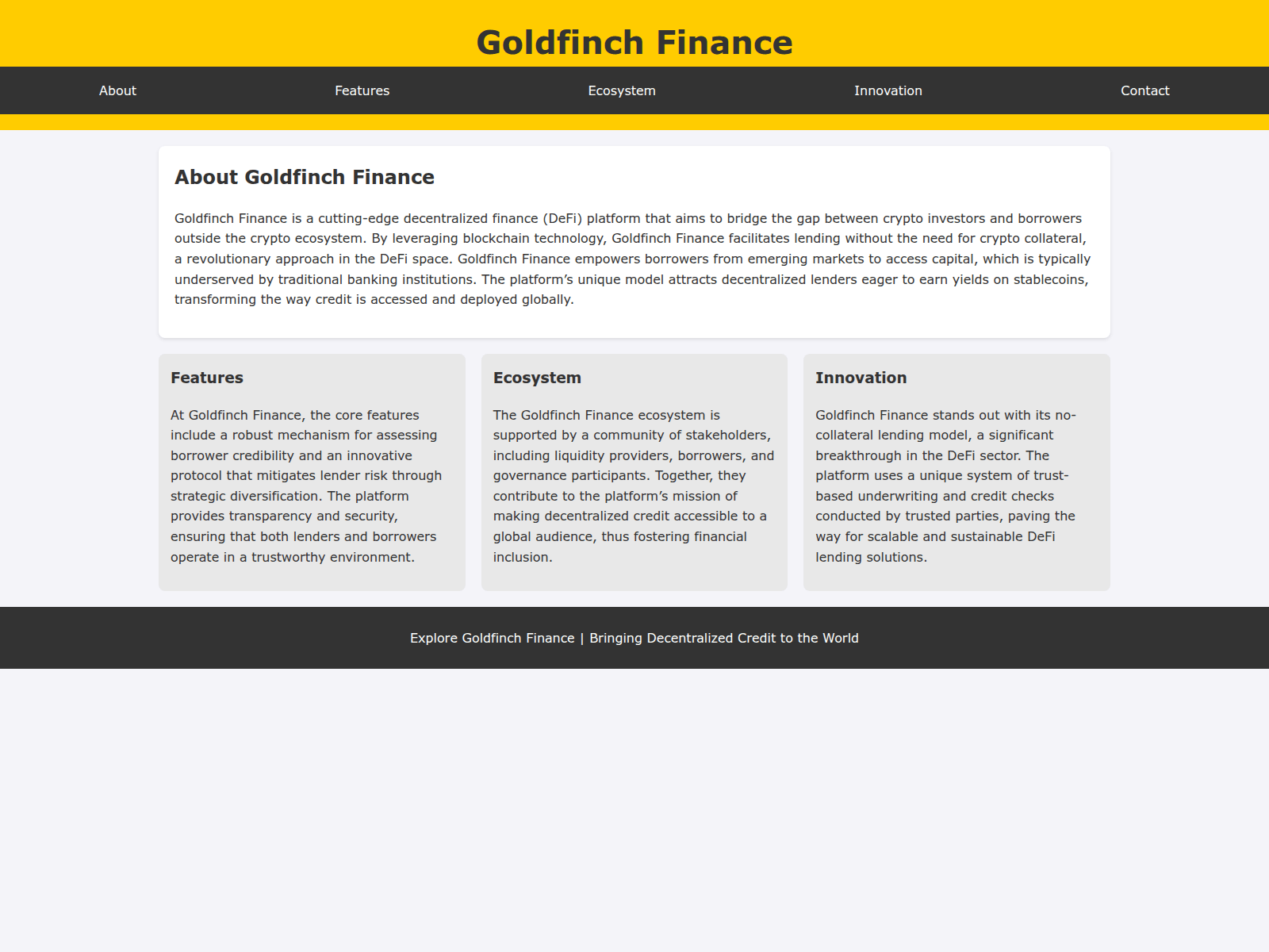 Screenshot of goldfinchfinance.live