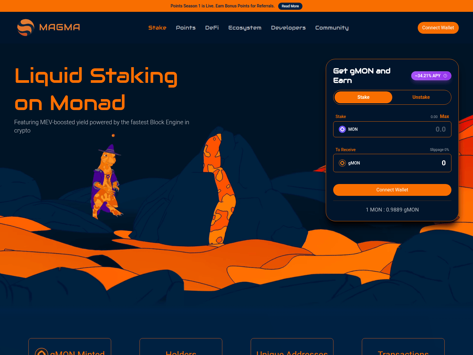 Screenshot of www.magmastaking.xyz