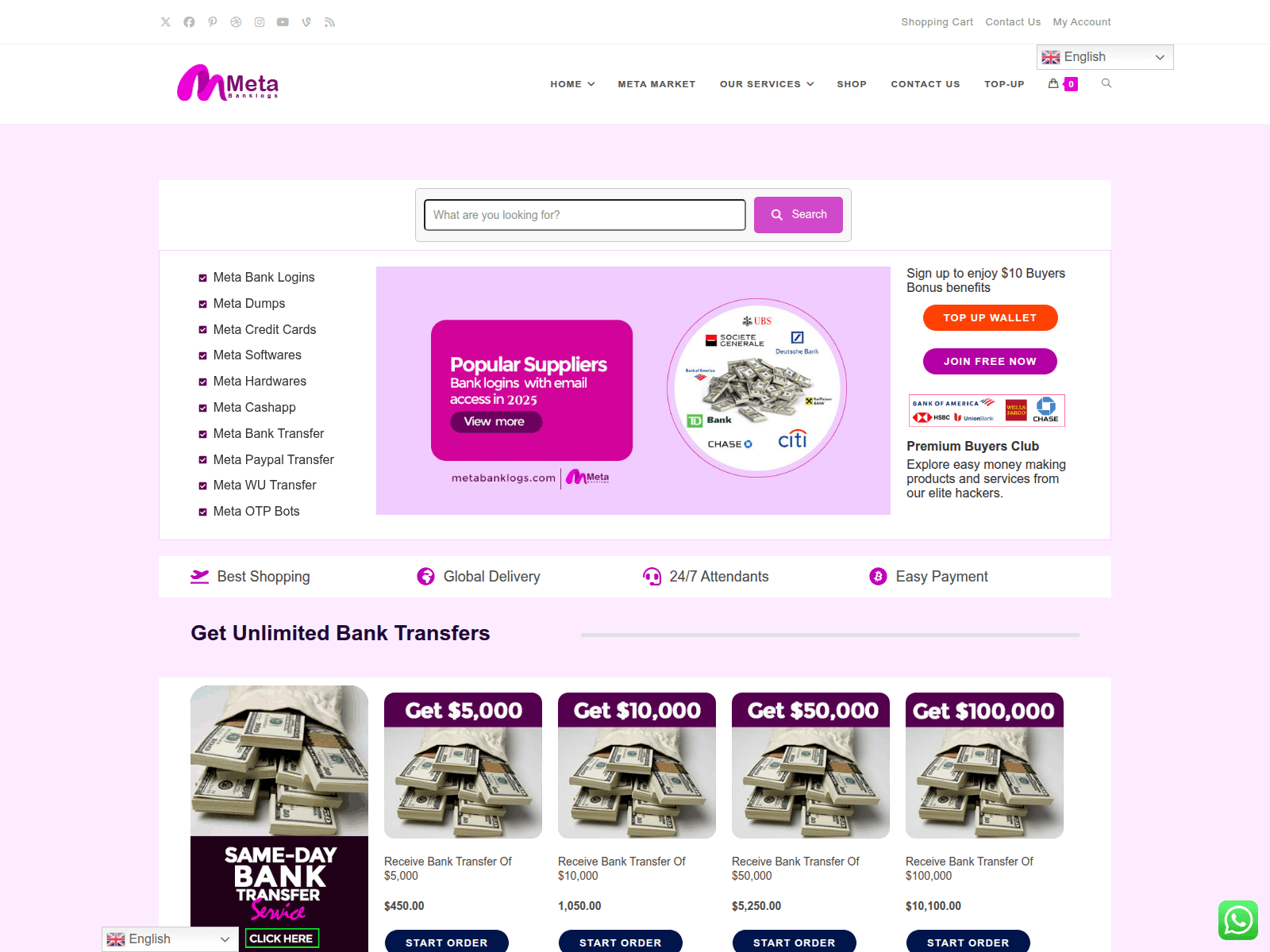 Screenshot of metabanklog.com