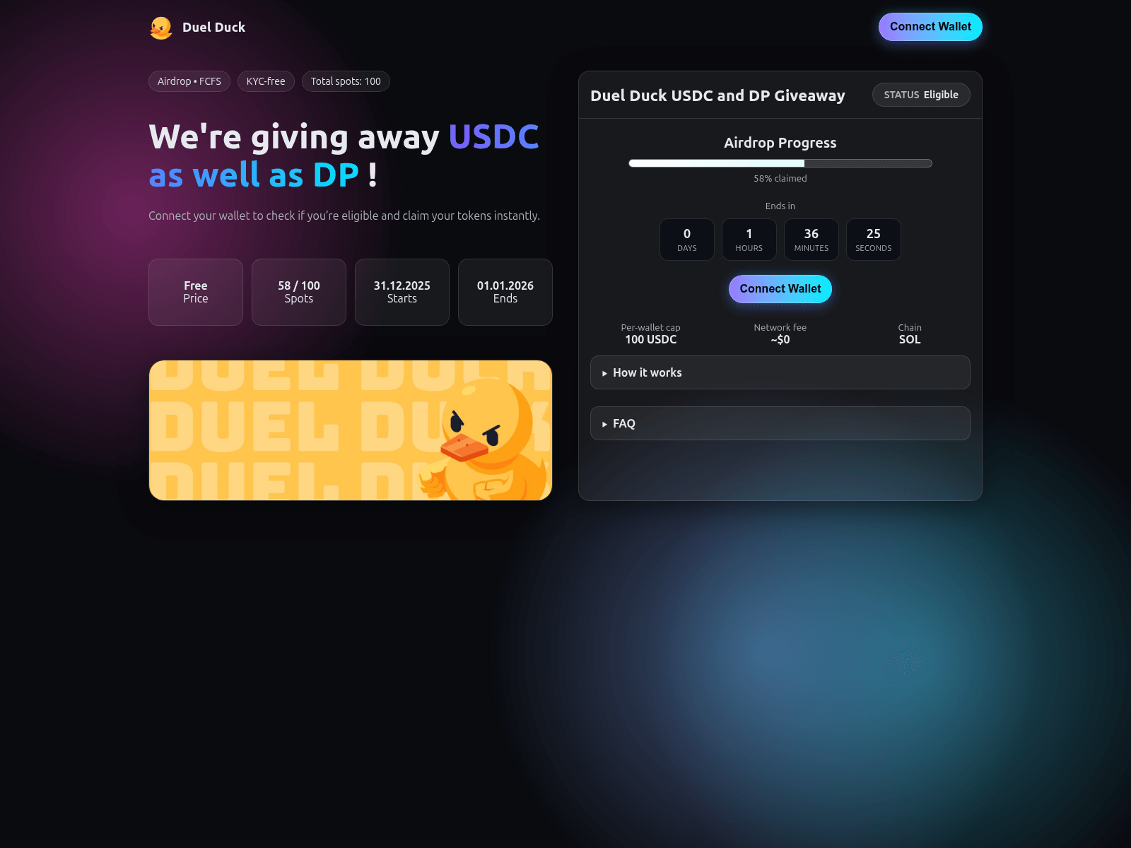 Screenshot of duelduck.xyz