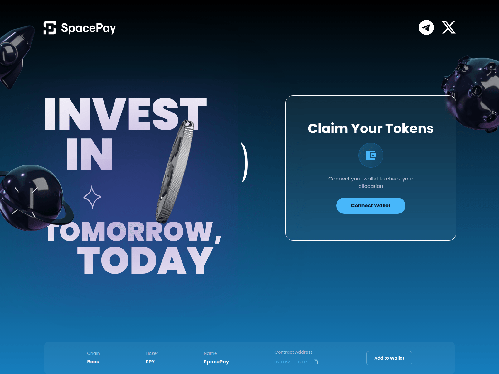 Screenshot of claimspacepaytoken.live