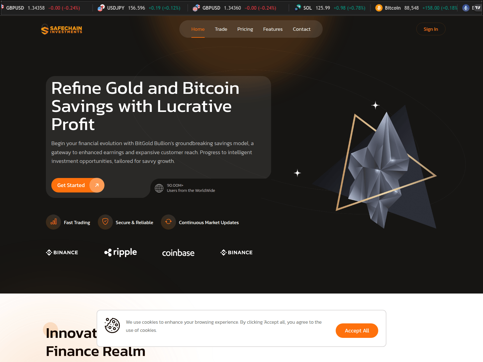 Screenshot of safechaininvestments.xyz