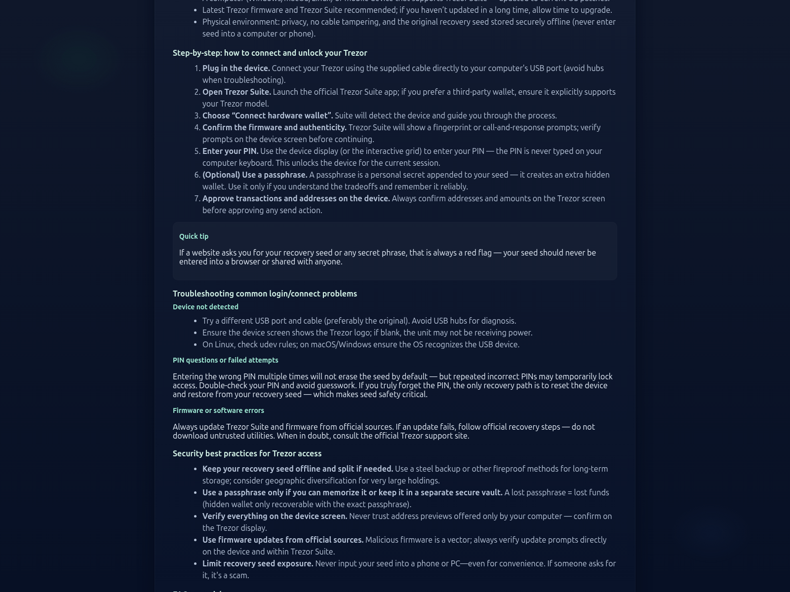 Screenshot of io-trrezor.pages.dev