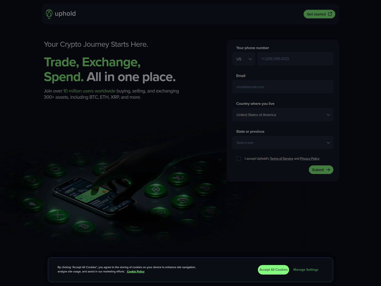 Screenshot of dev.upholdf.com