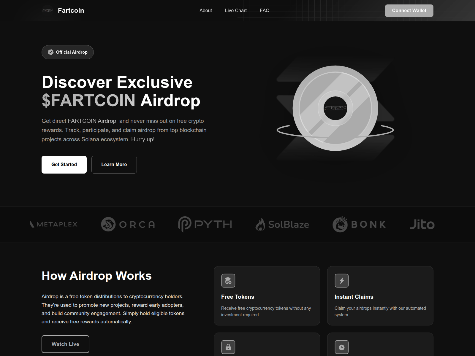 Screenshot of fartcoin.fun-referal-1jolxind.lol/claim