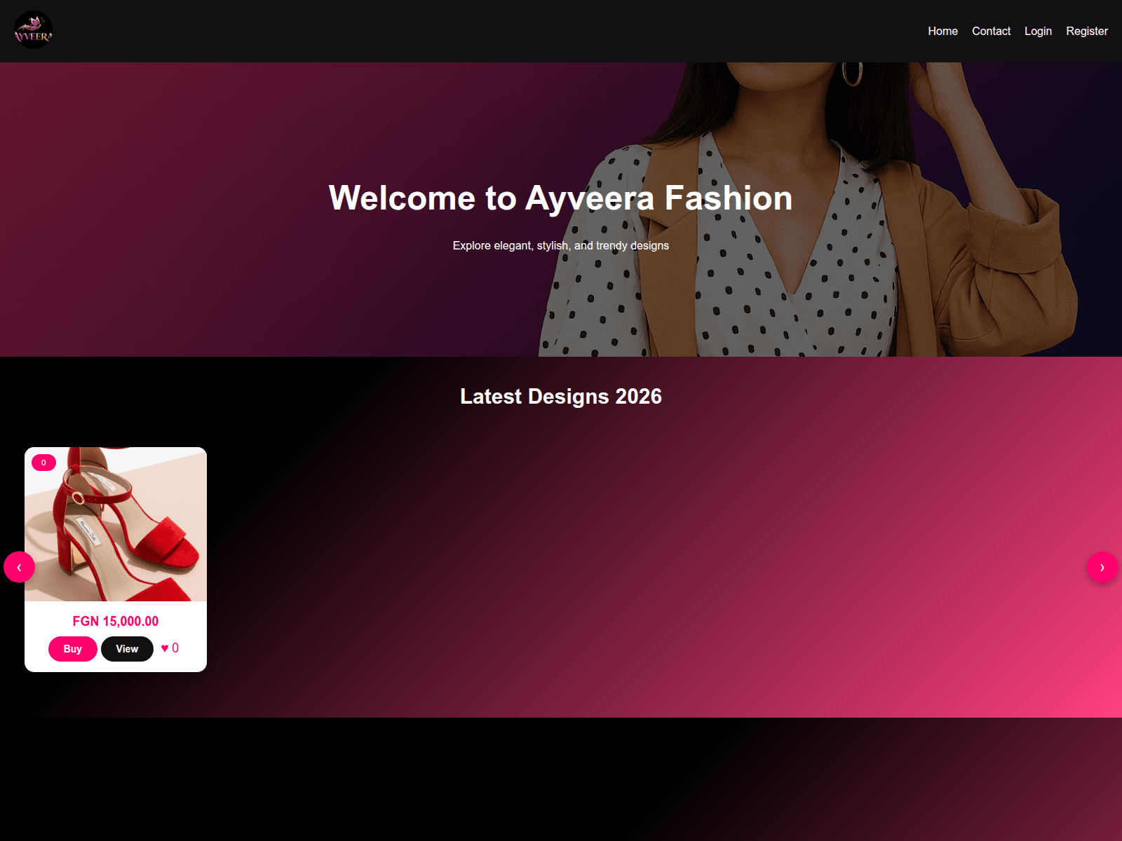 Screenshot of ayveera.com