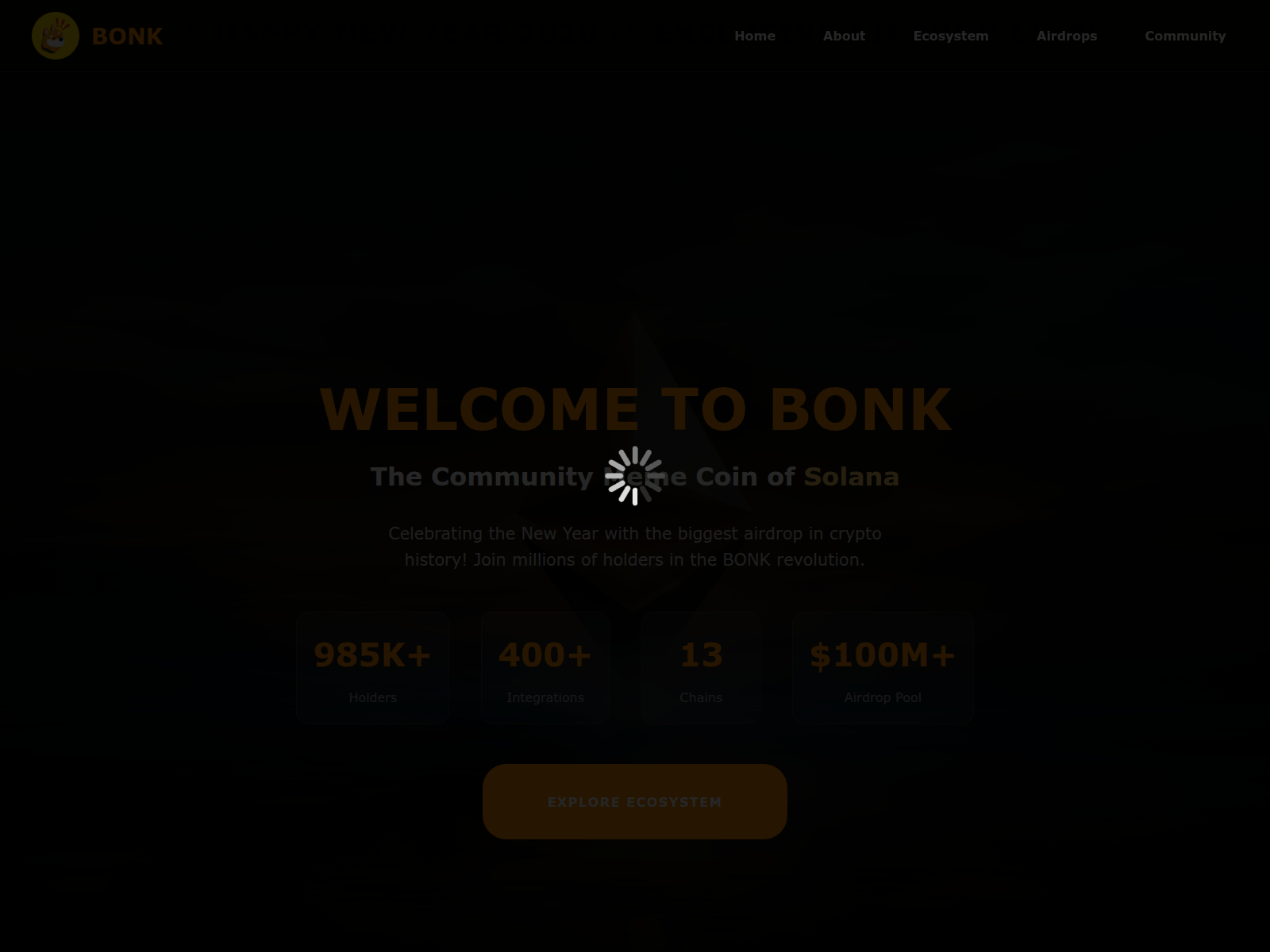 Screenshot of bonkkoins.com/home