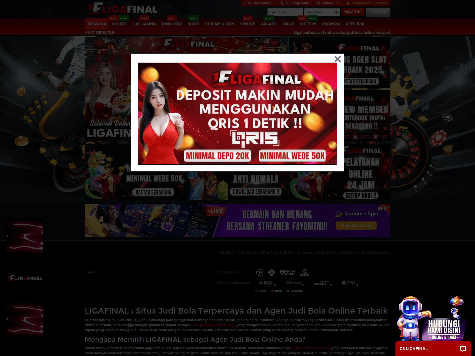 Screenshot of ligafinal.id/register