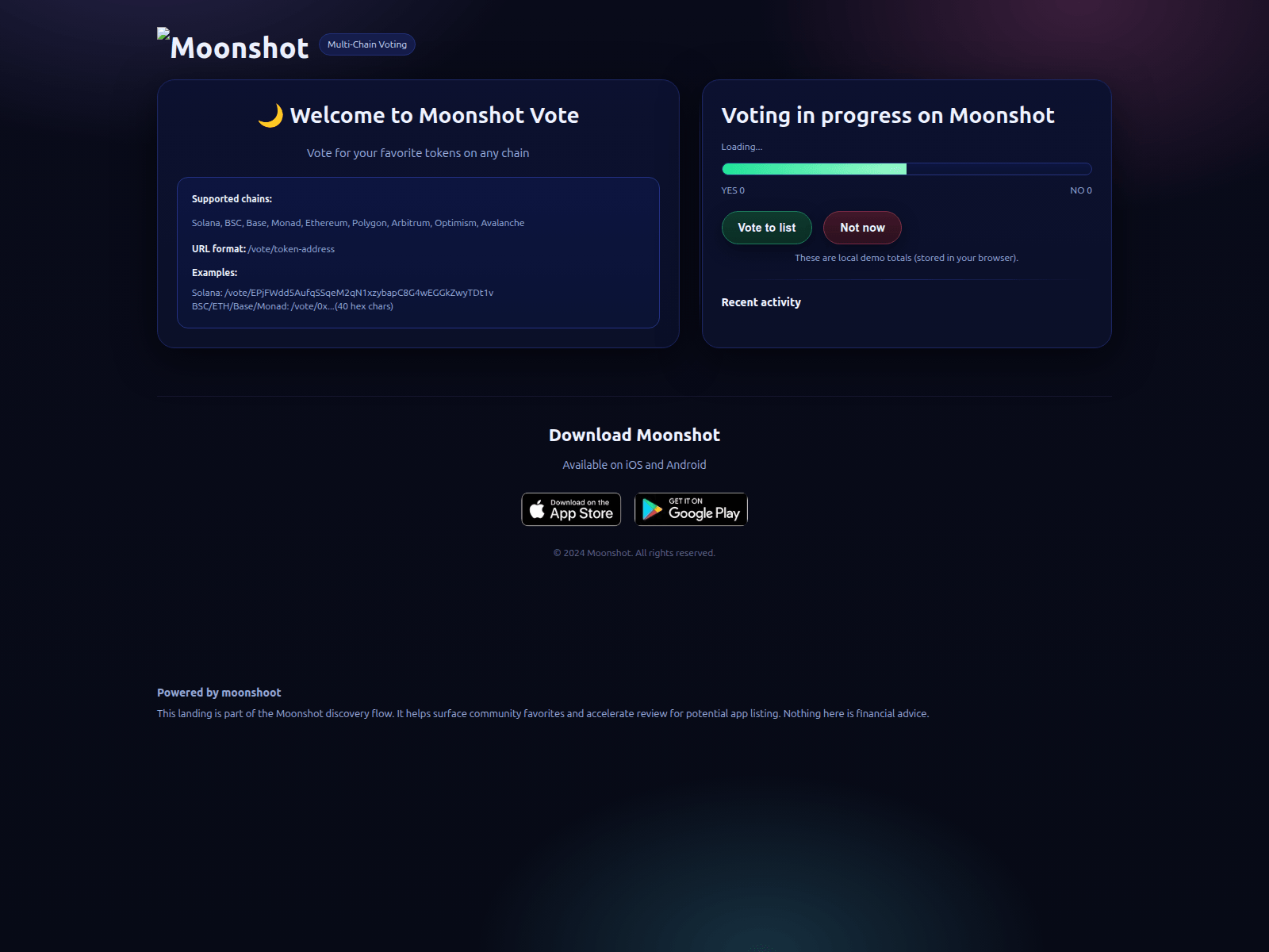Screenshot of mooonshot.net