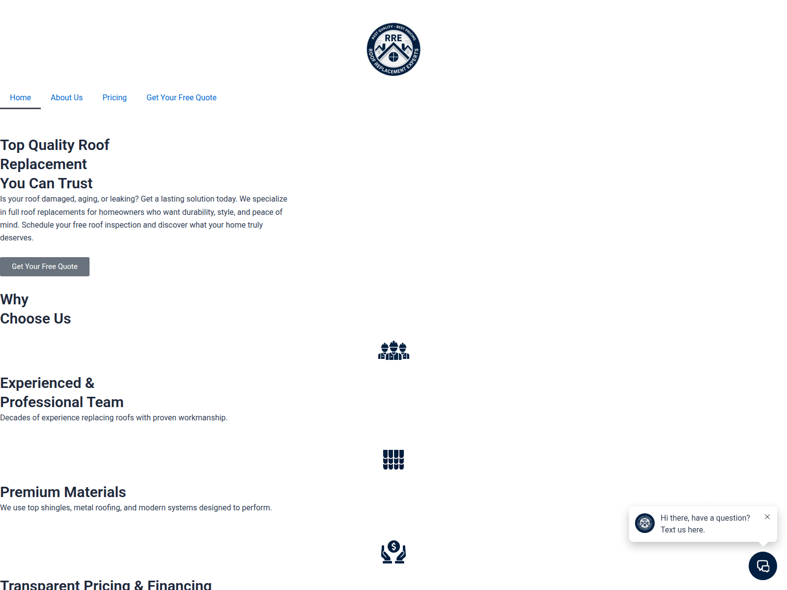 Screenshot of roofreplacement.app