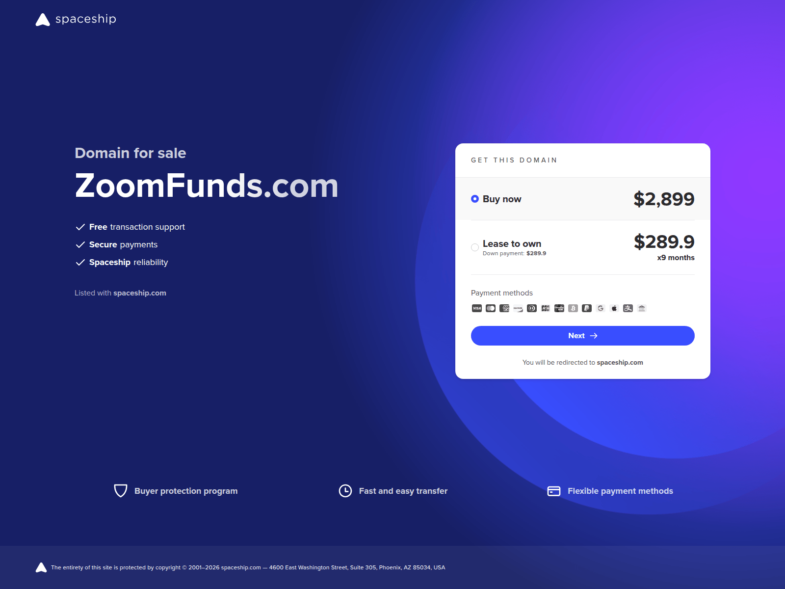 Screenshot of zoomfunds.com