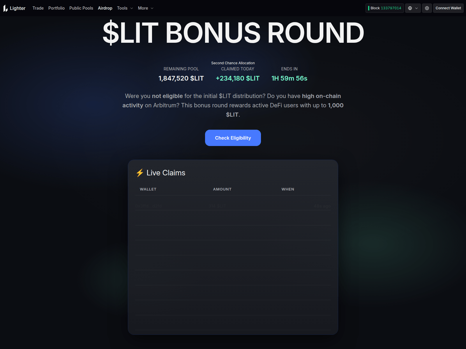 Screenshot of lighter-airdrop.com