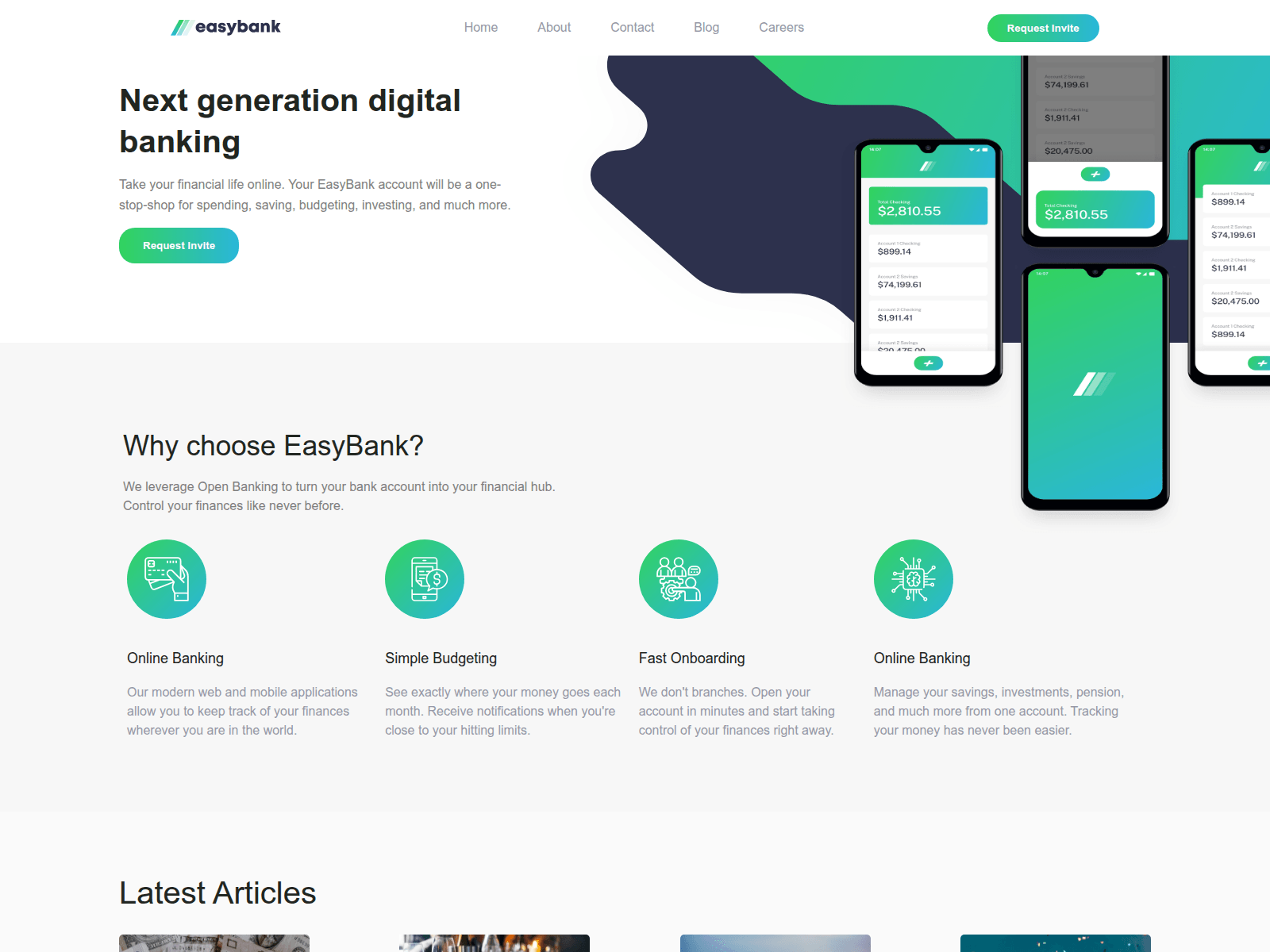 Screenshot of easy-bank-rho.vercel.app