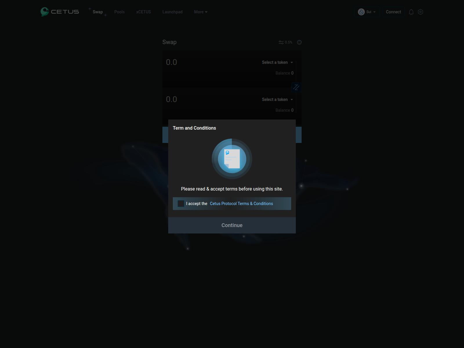 Screenshot of cetus-trade-testnet.netlify.app