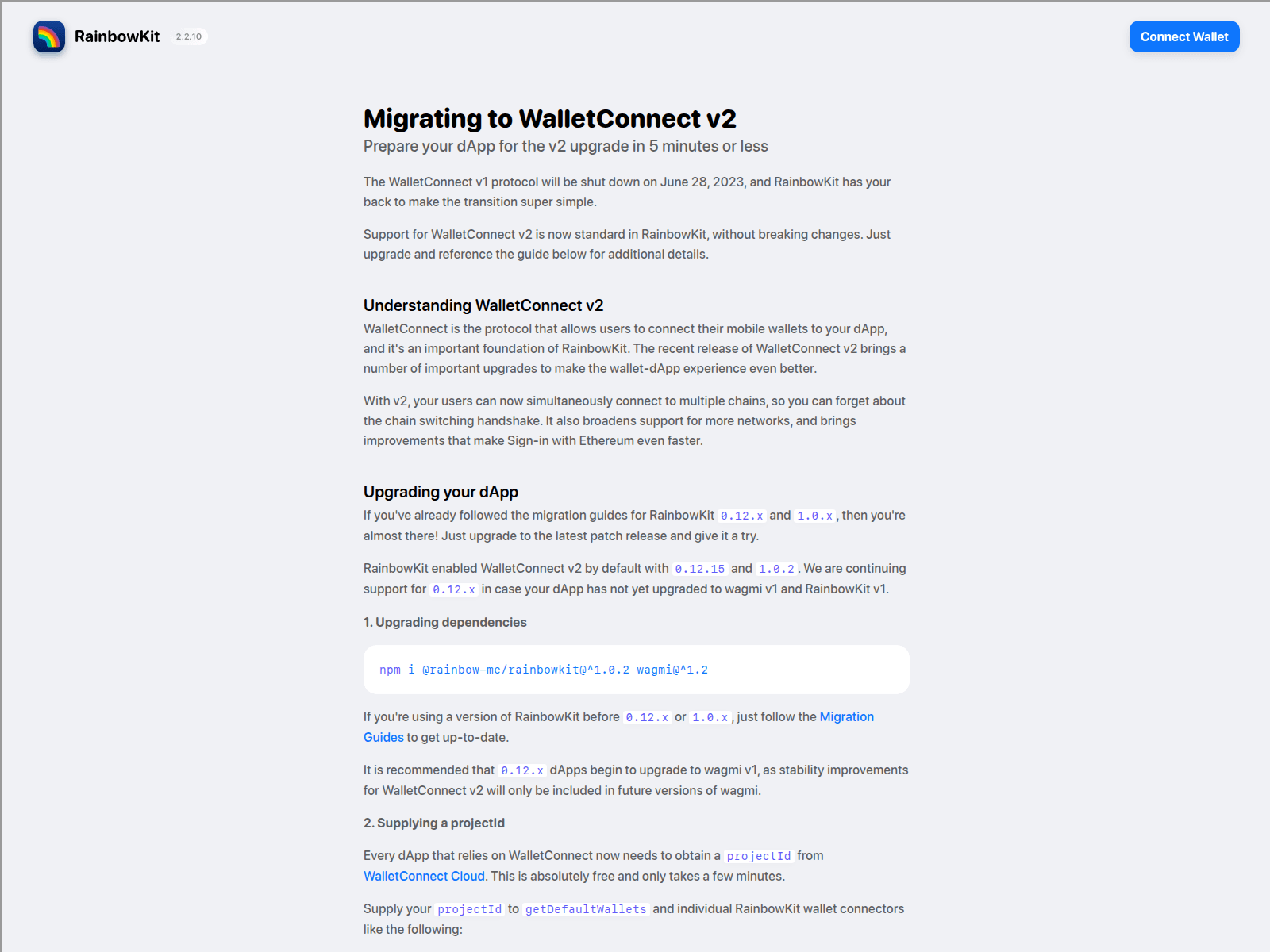 Screenshot of wallet-connect-embed-example.web.app