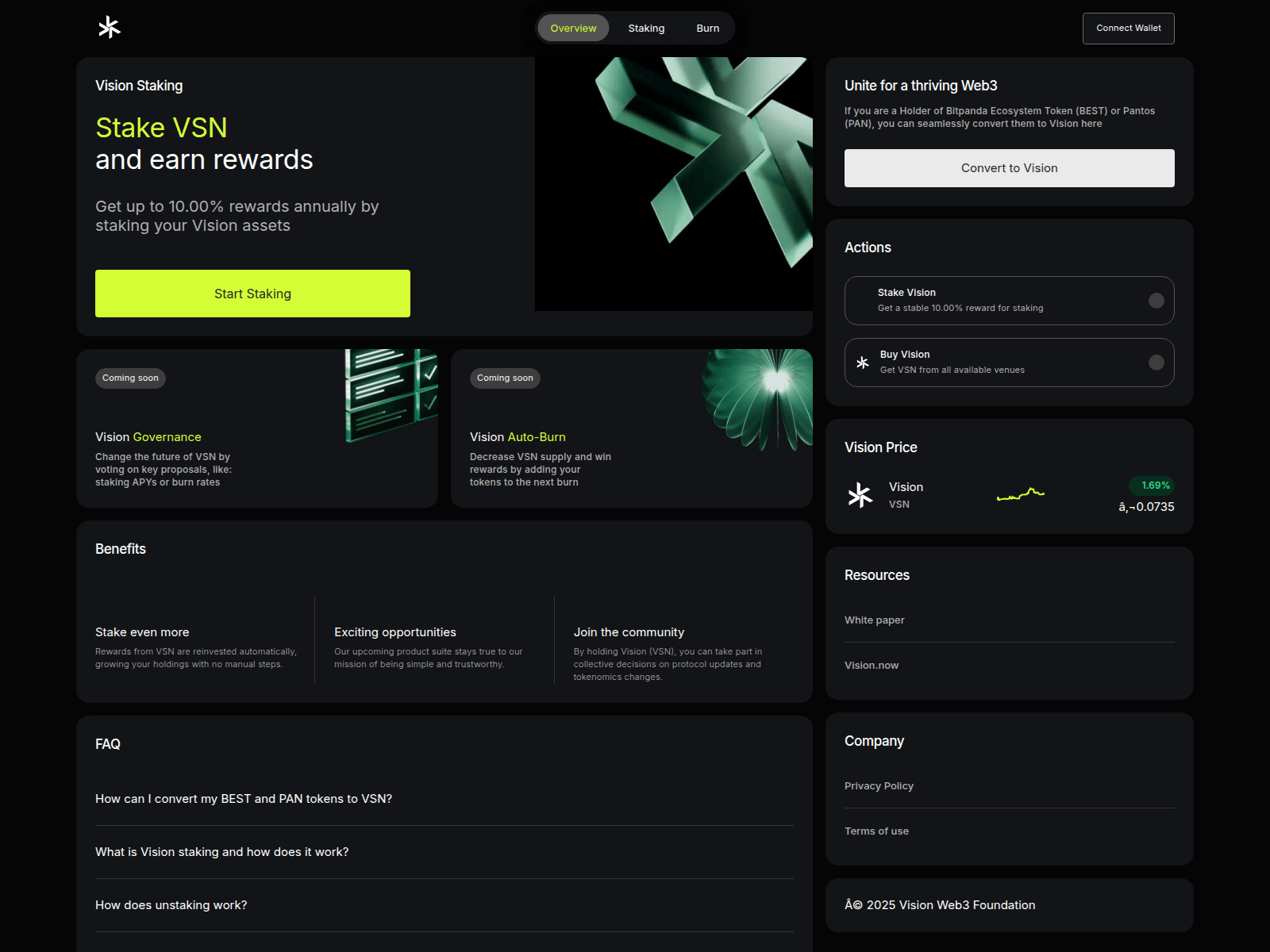 Screenshot of app.vsntoken.xyz