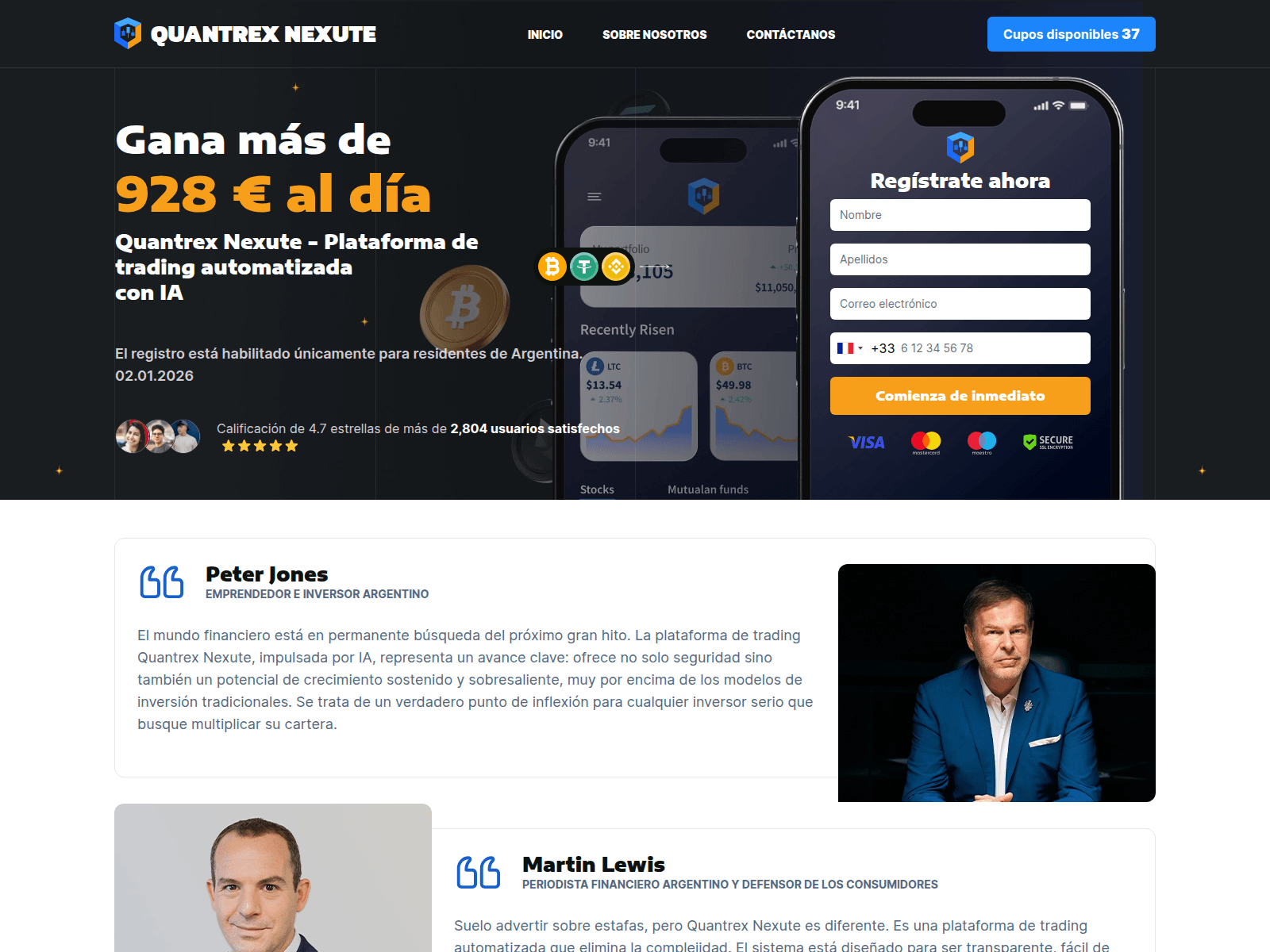 Screenshot of quantrex-nexute.com