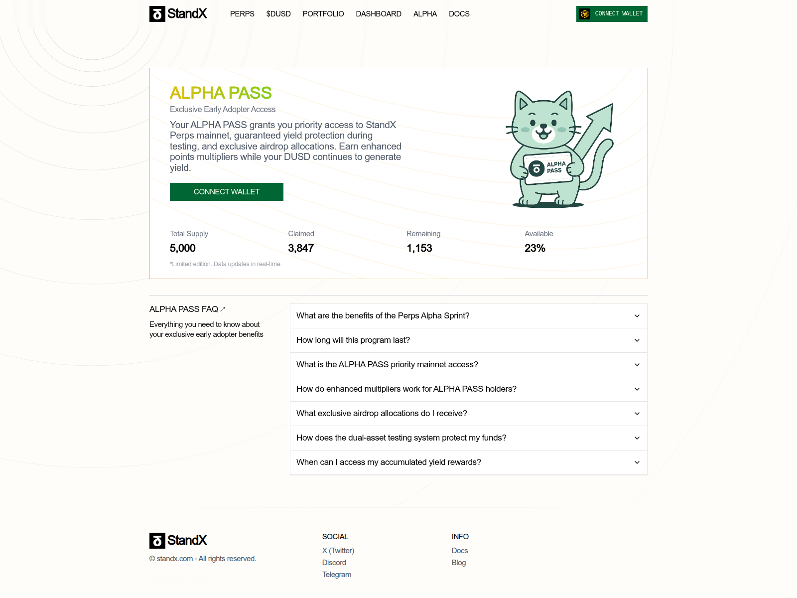 Screenshot of allocation-standx.xyz