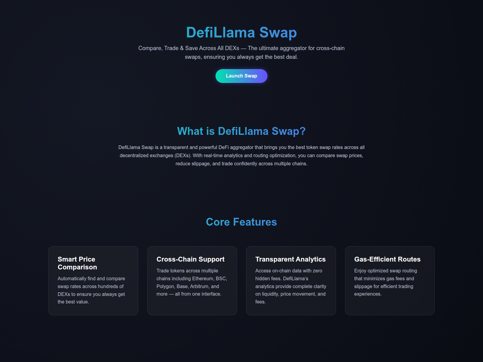 Screenshot of defillama-protocol-swap.pages.dev