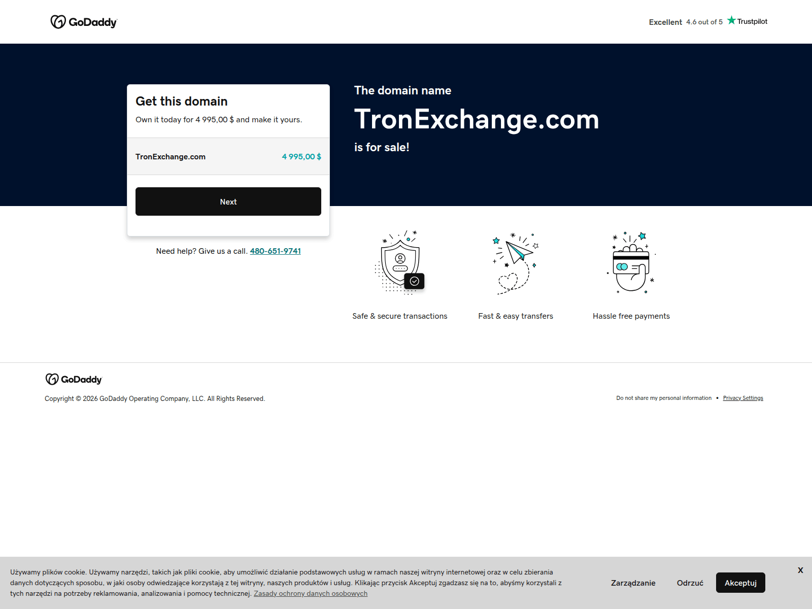 Screenshot of tronexchange.com